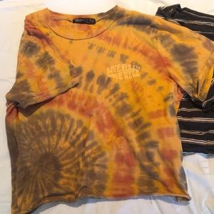 Vinyl Icons Tie Dye Crop Top 100% Cotton